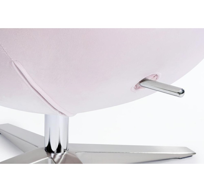 Fotel EGG SZEROKI VELVET jasny róż.30 - welur, podstawa stal