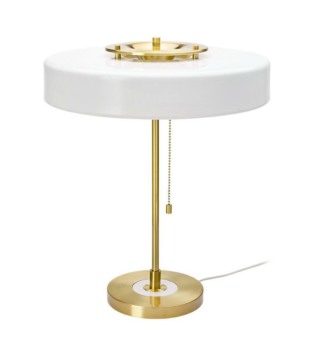 Lampa biurkowa ARTE biało-złota - aluminium, szkło