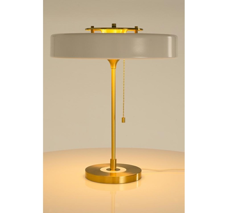 Lampa biurkowa ARTE biało-złota - aluminium, szkło