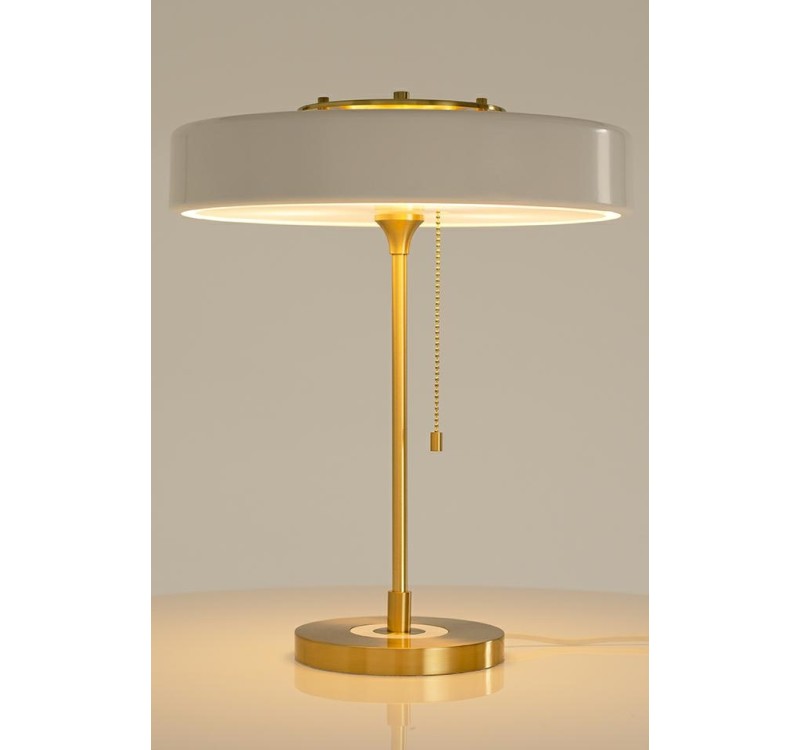 Lampa biurkowa ARTE biało-złota - aluminium, szkło