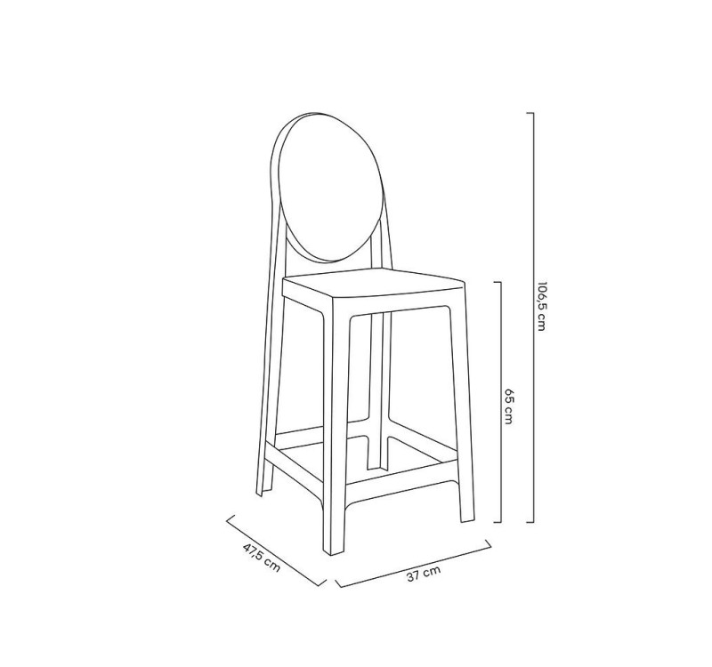 Krzesło barowe VICTORIA 65 cm transparentne
