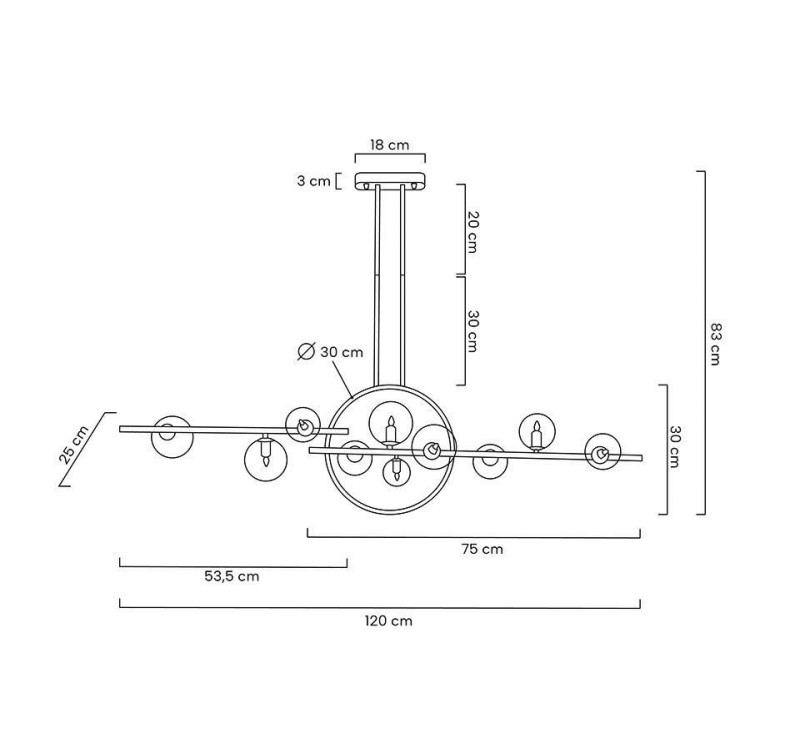 MOOSEE lampa wisząca ALURE LINE TWIN 120 czarna