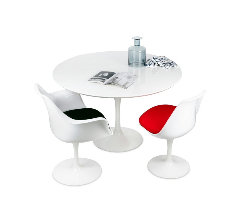 Stół TULIP PREMIUM 100 biały  - MDF, metal