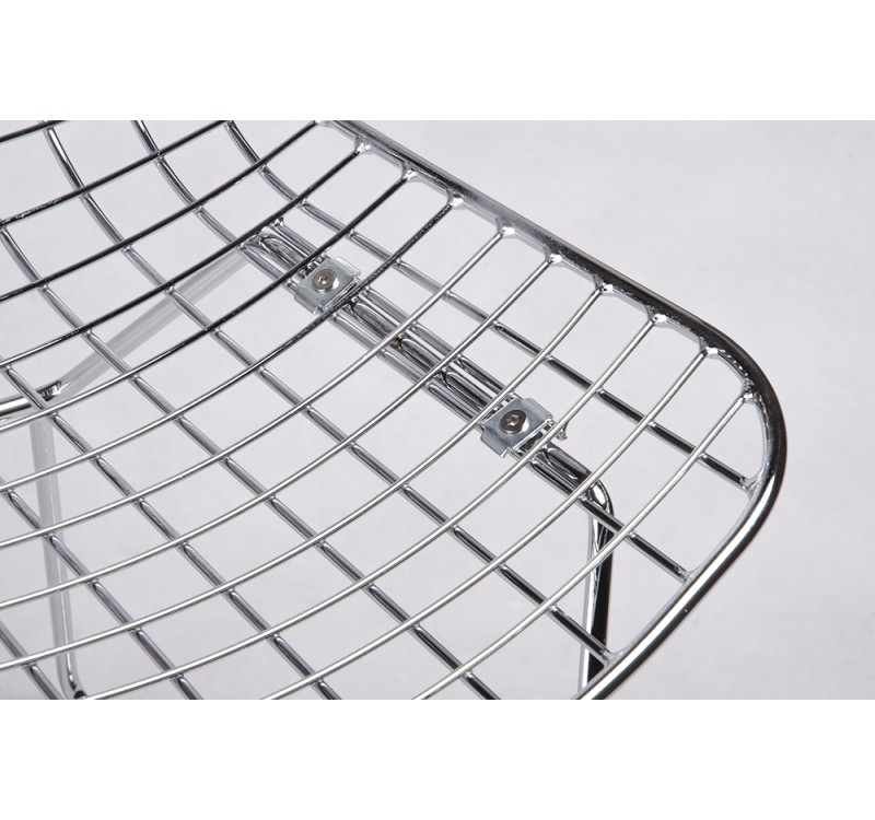 Krzesło NET SOFT chrom - czarna poduszka, metal