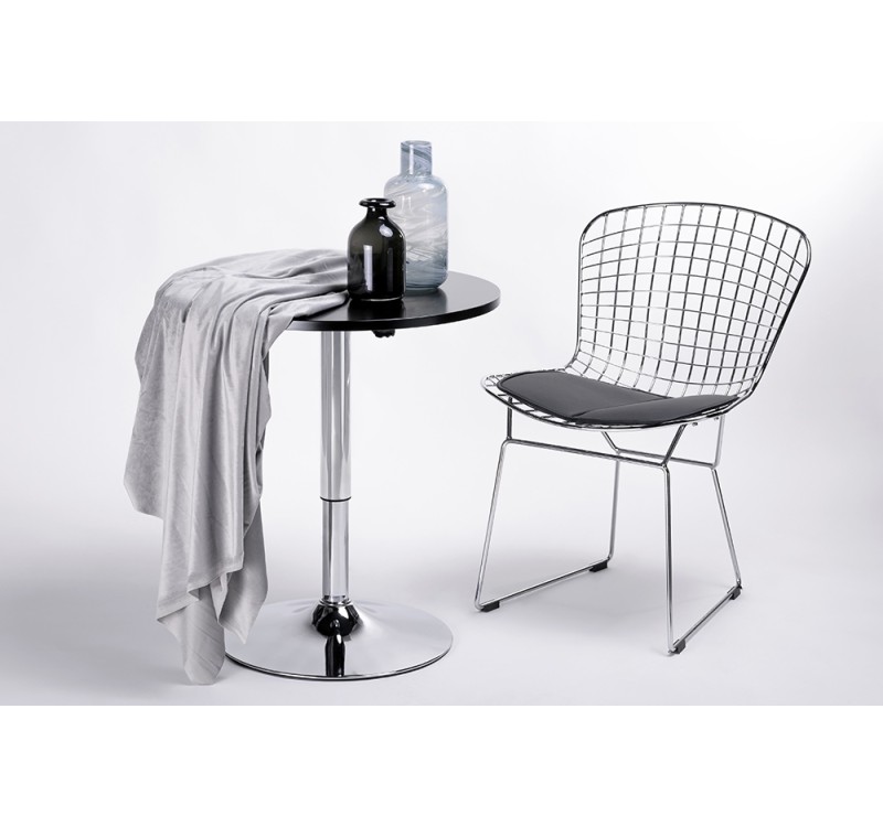 Krzesło NET SOFT chrom - czarna poduszka, metal