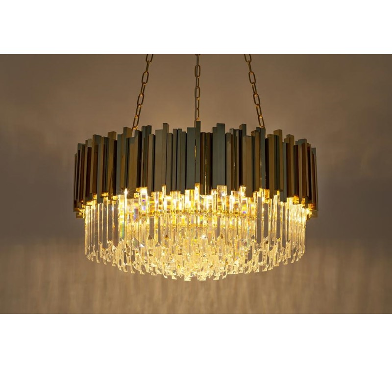 Lampa wisząca IMPERIAL GOLD 80 - stal, kryształ