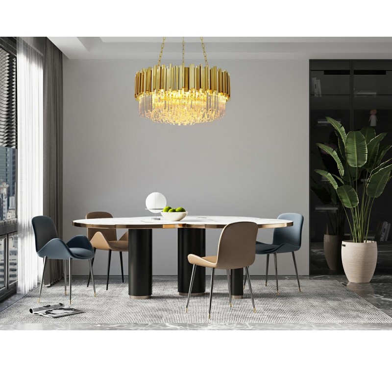 Lampa wisząca IMPERIAL GOLD 80 - stal, kryształ