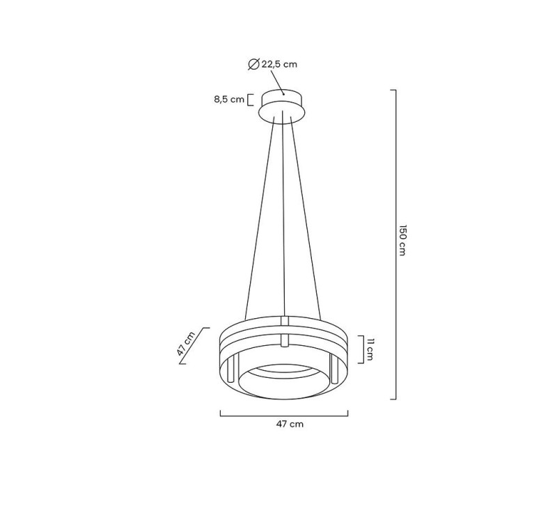 MOOSEE lampa wisząca SATURNUS 47 DUO złota - LED, kryształ, stal szczotkowana