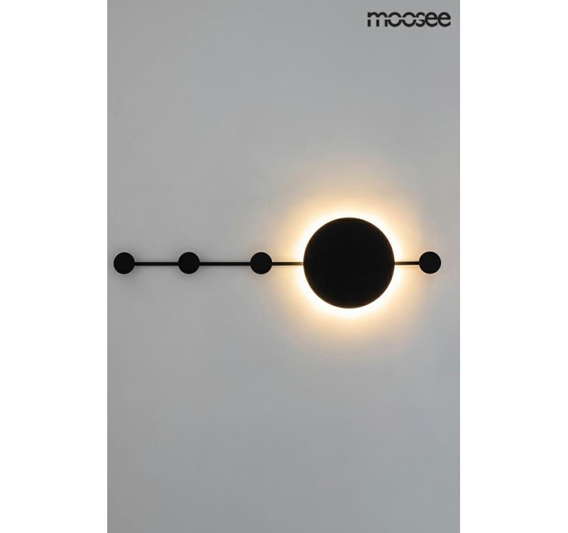 MOOSEE lampa ścienna SHADOW HANG z wieszakiem czarna