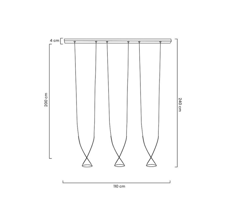 MOOSEE lampa wisząca ATLAS 3 czarna