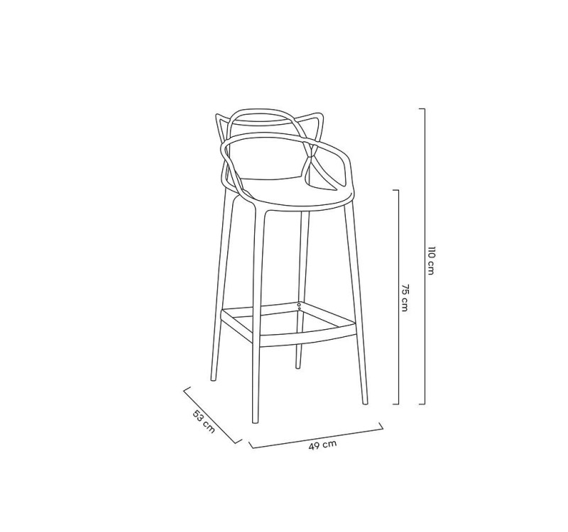 Krzesło barowe HILO PREMIUM 75 cm czarne