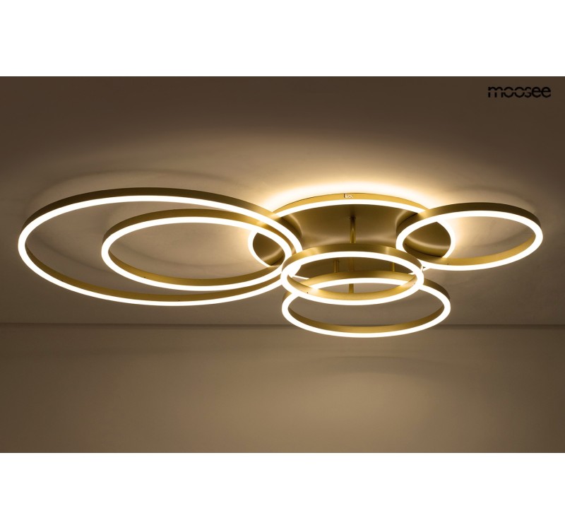 MOOSEE lampa sufitowa / plafon RINGS 6    złota