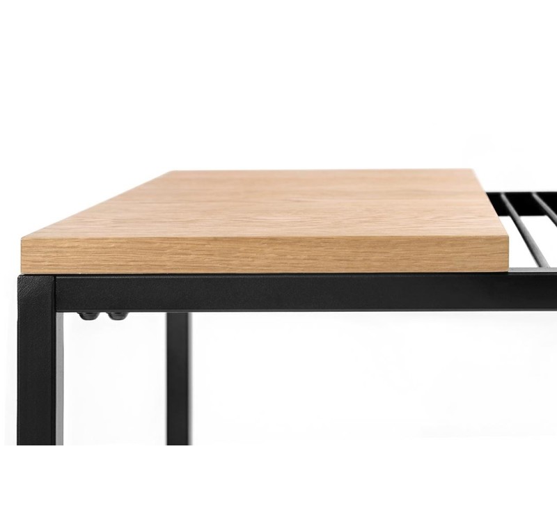 Stolik GALLER dąb - gazetnik, MDF, metal