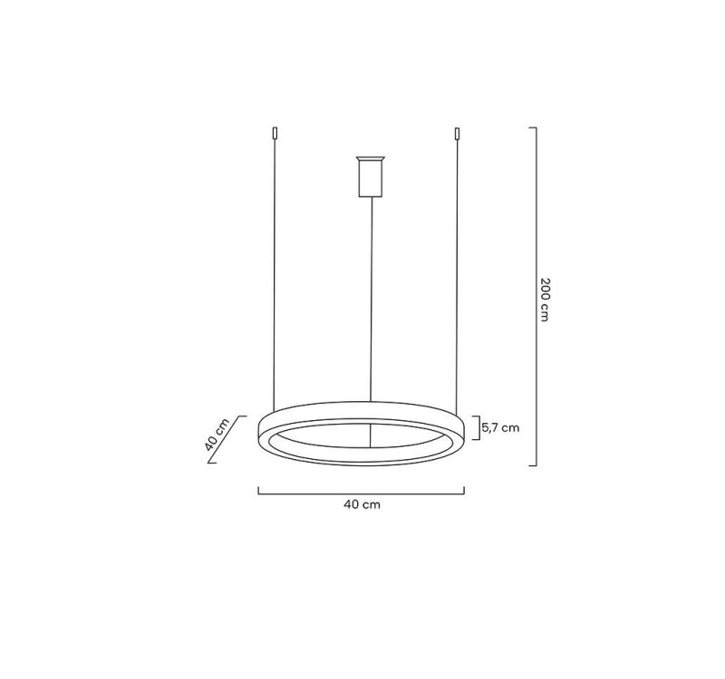 Lampa wisząca RING 40 srebrna - LED, stal polerowana