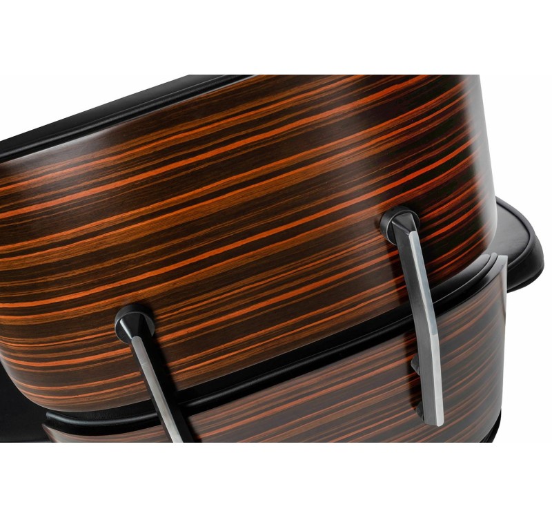 Fotel biurowy LOUNGE GUBERNATOR czarny - heban, skóra naturalna, podstawa czarna