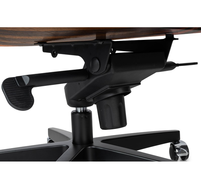 Fotel biurowy LOUNGE GUBERNATOR czarny - heban, skóra naturalna, podstawa czarna