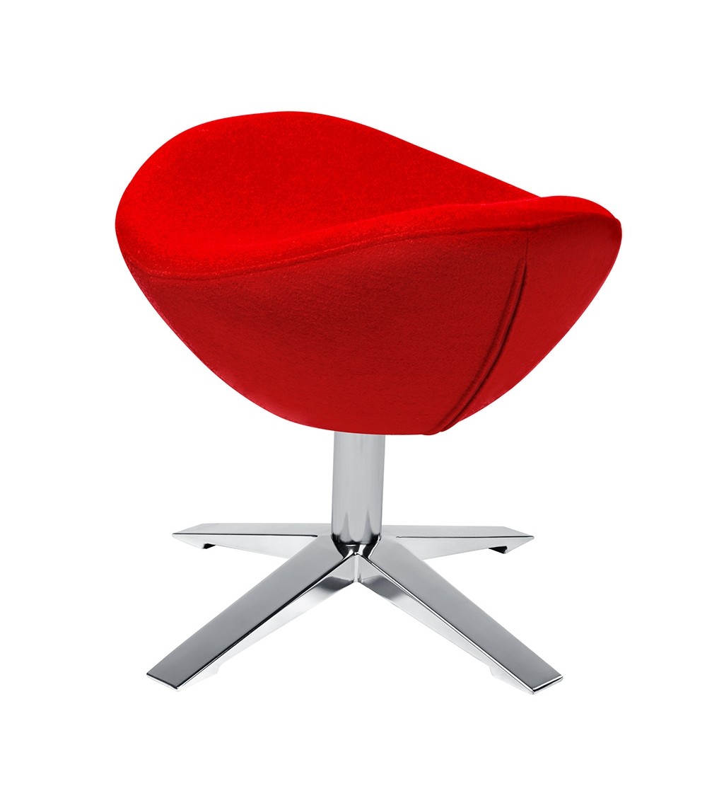 Podnóżek EGG SZEROKI czerwony.1 - wełna, stal