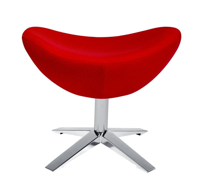 Podnóżek EGG SZEROKI czerwony.1 - wełna, stal