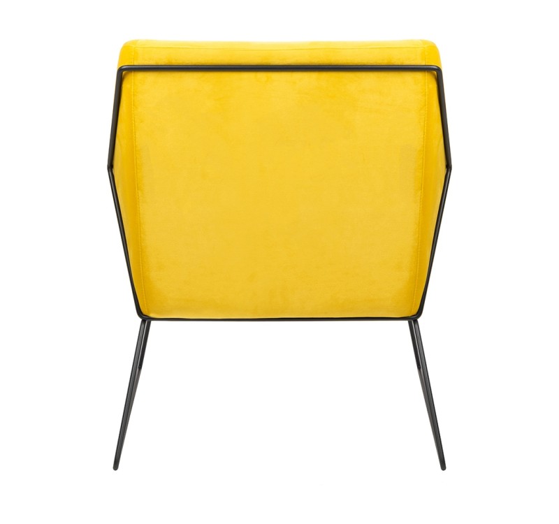 Fotel EMMA VELVET żółty welur - podstawa metal czarna