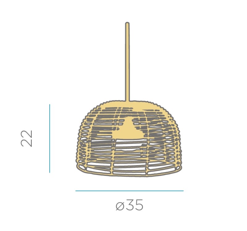 NEW GARDEN lampa wisząca BOSSA 20 HANG INDOOR