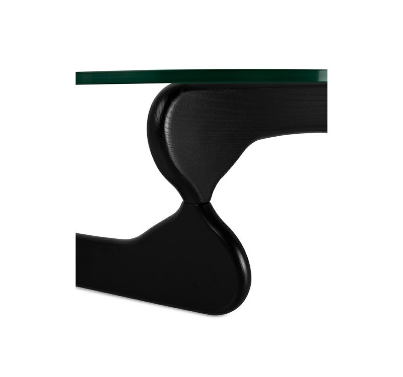 Stolik STABLE BLACK - szkło, podstawa     drewniana czarny jesion.