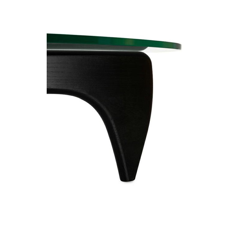 Stolik STABLE BLACK - szkło, podstawa     drewniana czarny jesion.