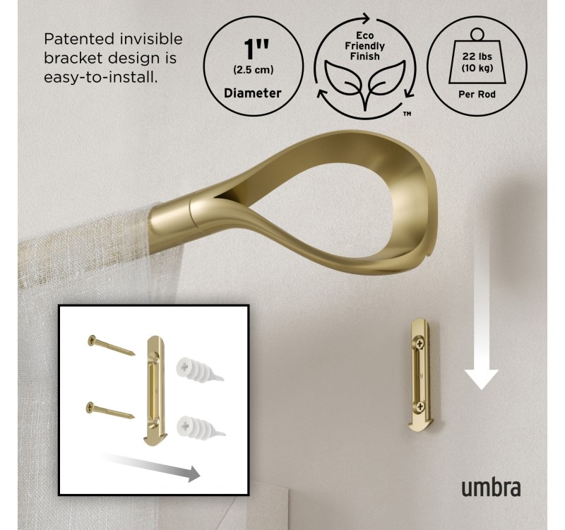 UMBRA karnisz LOOP 1 107 - 305 cm złoty