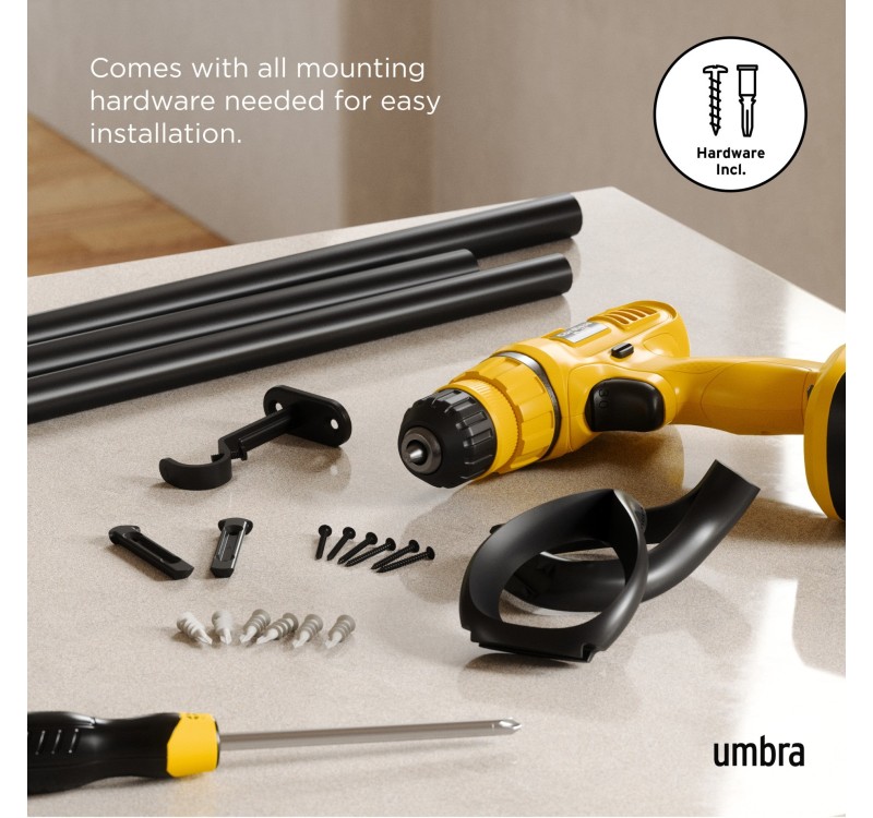 UMBRA karnisz LOOP 1 107 - 305 cm czarny