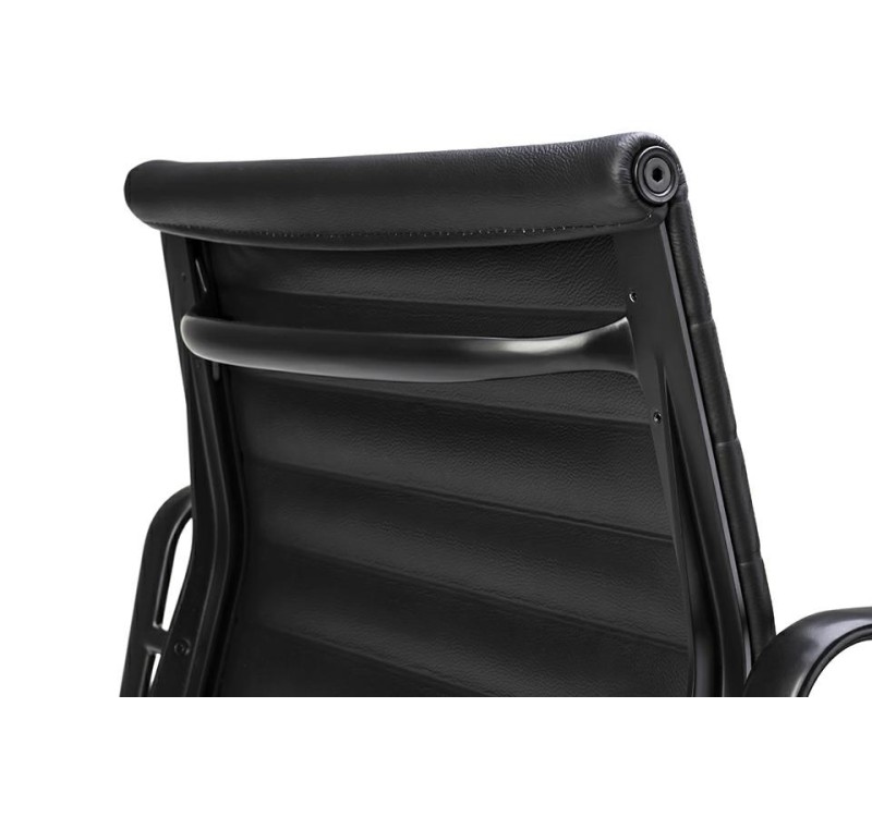 Fotel biurowy BODY PRESTIGE PLUS czarny  - skóra naturalna, aluminium