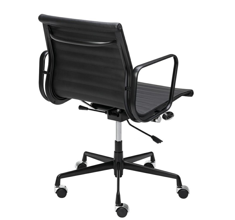 Fotel biurowy BODY PRESTIGE PLUS czarny  - skóra naturalna, aluminium