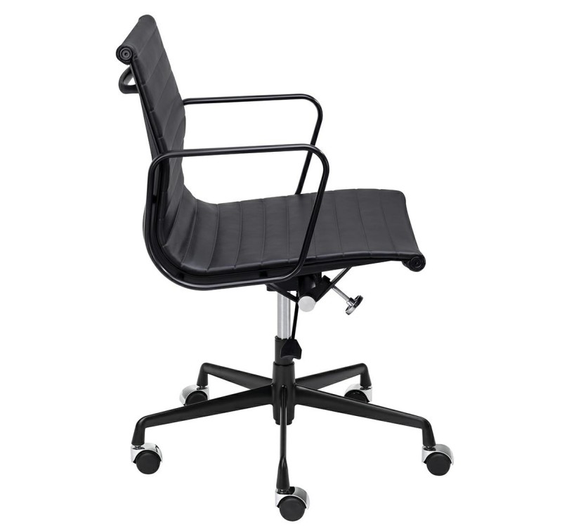 Fotel biurowy BODY PRESTIGE PLUS czarny  - skóra naturalna, aluminium