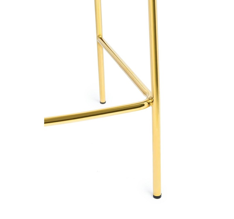 Krzesło barowe MARGO 65 ciemny szary - welur, podstawa złota