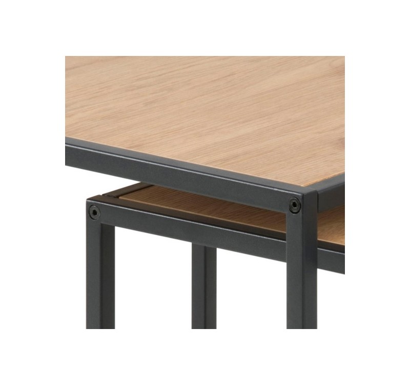 ACTONA zestaw stolików SEAFORD dąb - MDF, metal