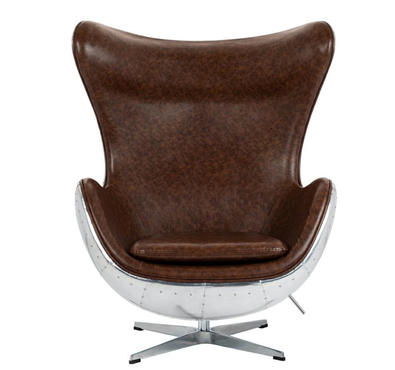 Fotel EGG AVIATOR PU brązowy