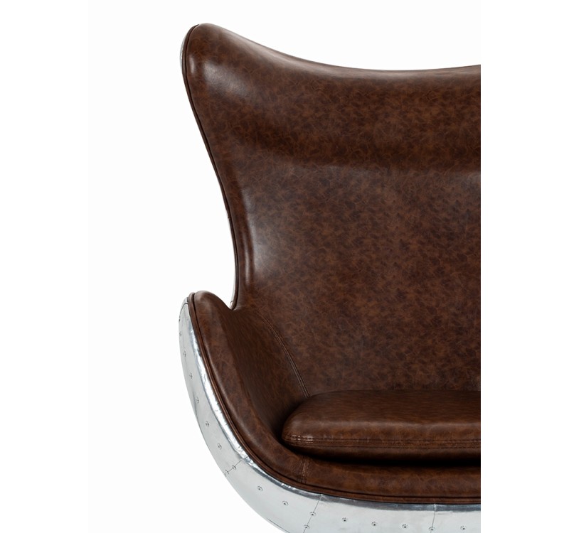 Fotel EGG AVIATOR PU brązowy