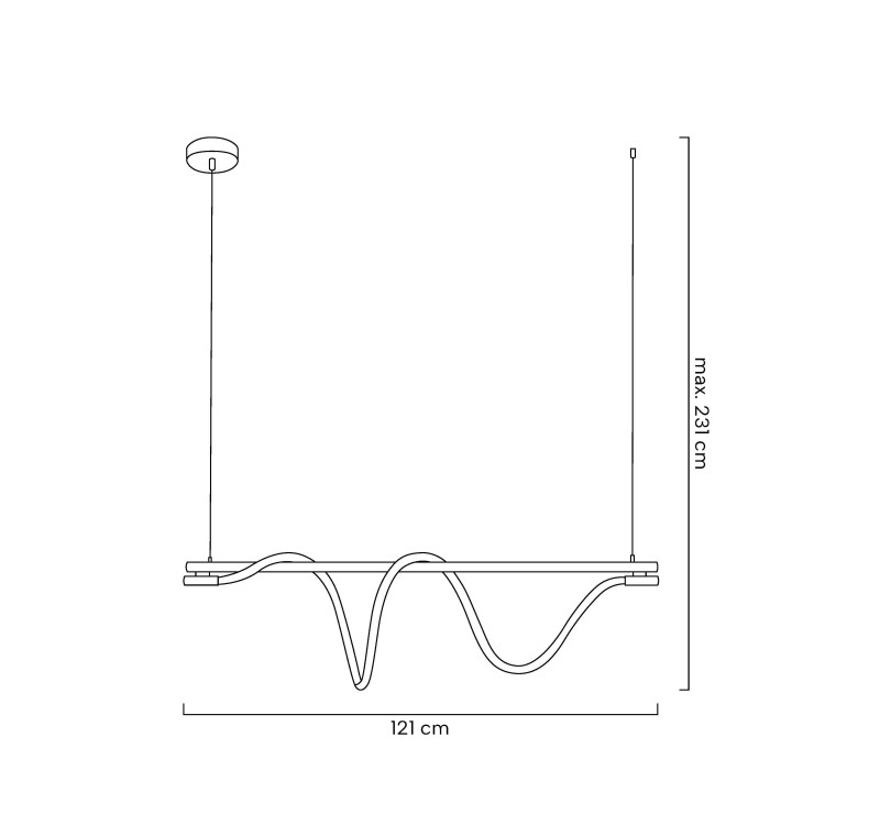 MOOSEE lampa wisząca SERPIENTE 120  czarna