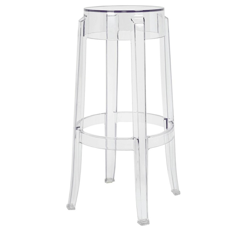 Krzesło barowe CHARLES 76 transparentne - poliwęglan