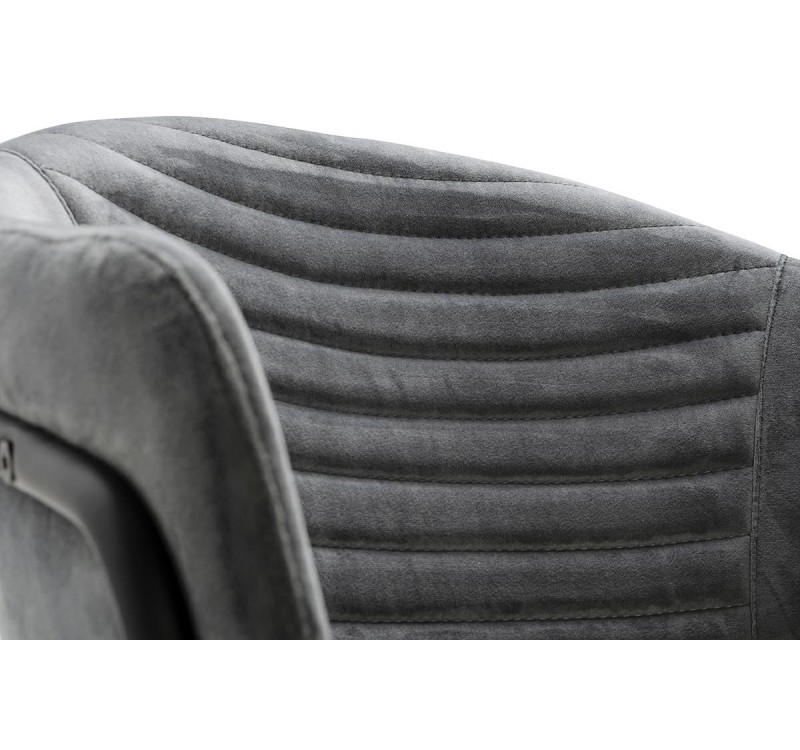 Krzesło NAOMI ciemny szary - welur, podstawa czarna