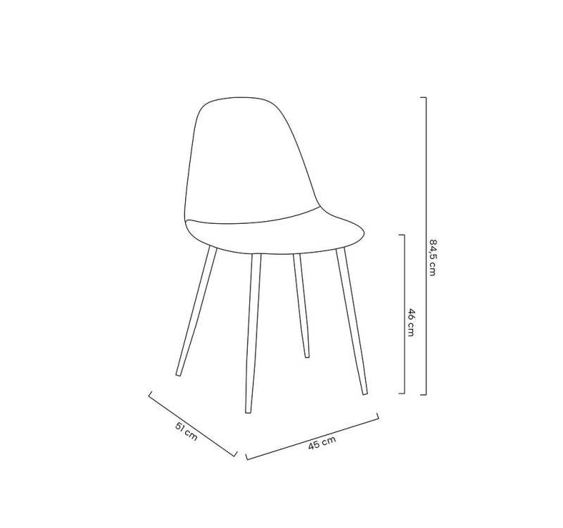 MODESTO krzesło LUCY czarne - welur, metal