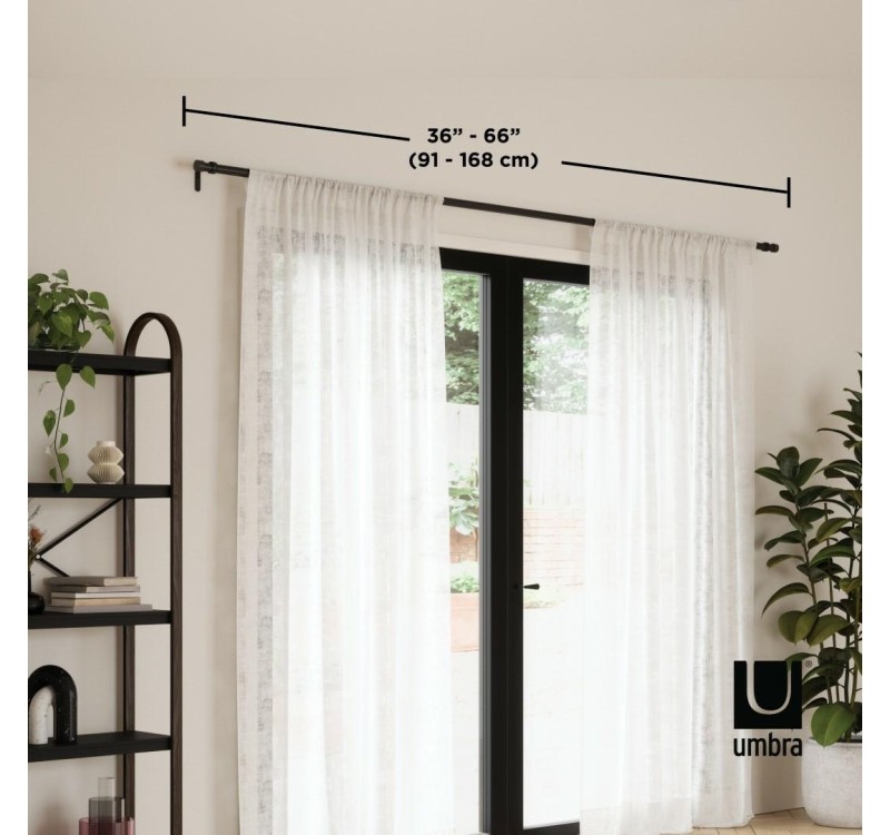 UMBRA pojedynczy karnisz CAPPA  91-168 cm szczotkowana czerń