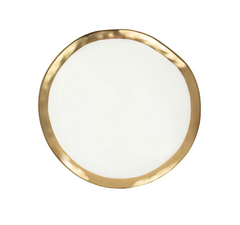 KARE talerz BELL 26 cm biało-złoty