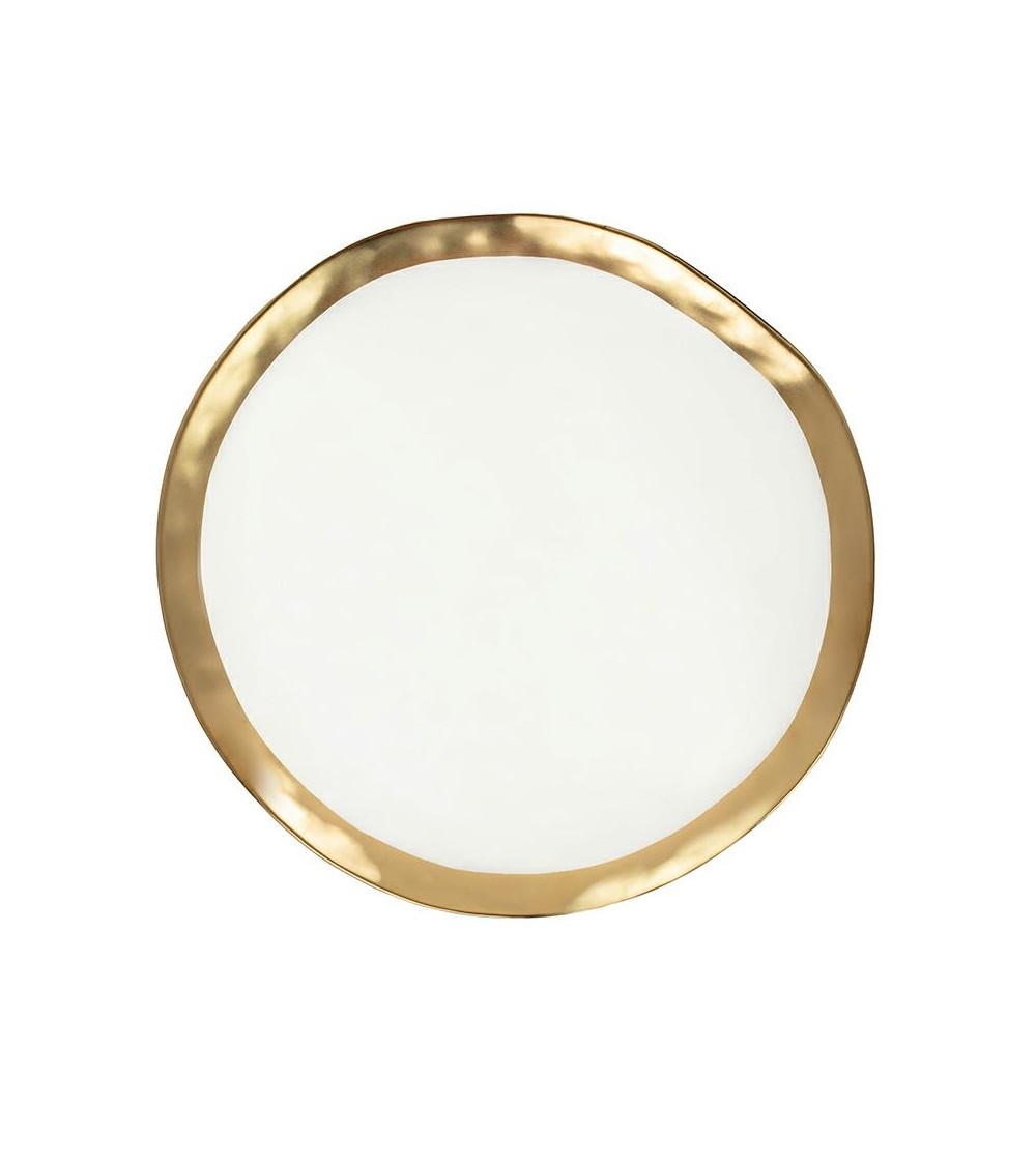 KARE talerz BELL 26 cm biało-złoty