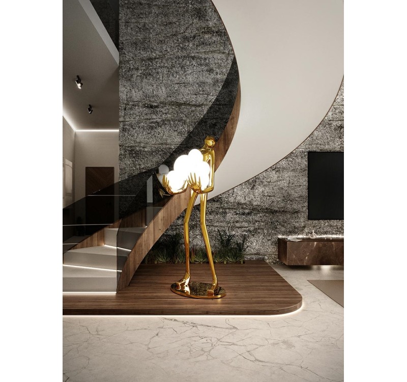 MOOSEE lampa podłogowa HUMAN GOLD         PREMIUM