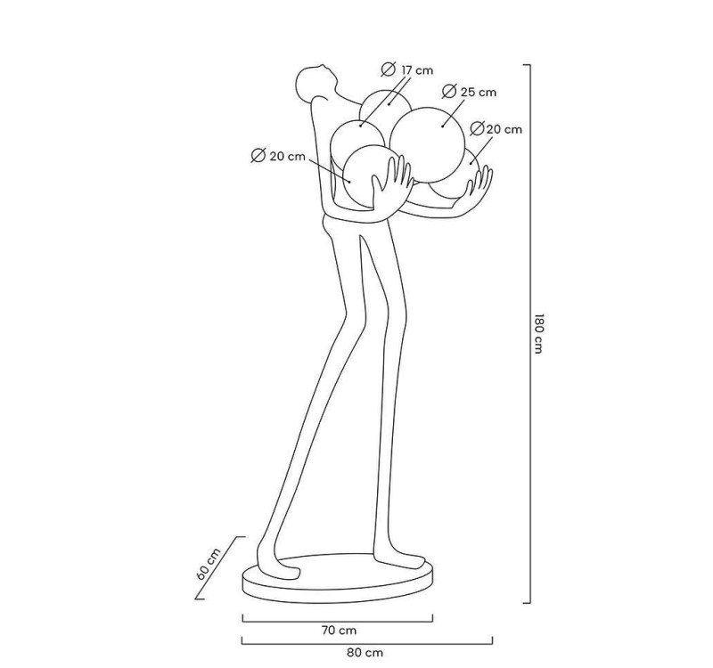 MOOSEE lampa podłogowa HUMAN GOLD         PREMIUM