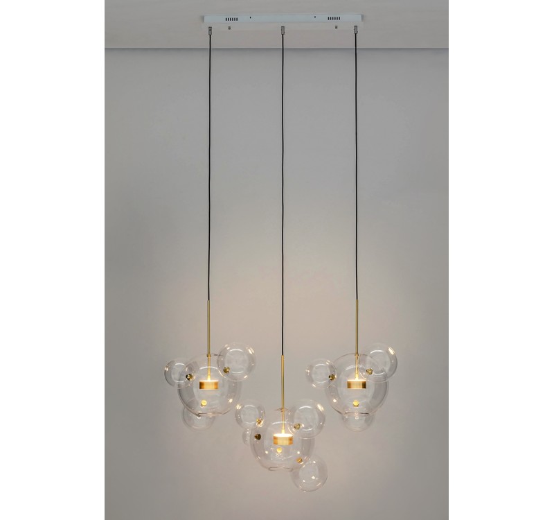 MOOSEE lampa wisząca CAPRI LINE 3 złota   - 180 LED, aluminium, szkło