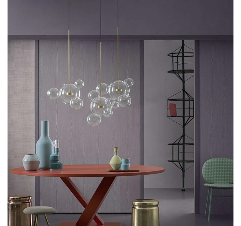 MOOSEE lampa wisząca CAPRI LINE 3 złota   - 180 LED, aluminium, szkło