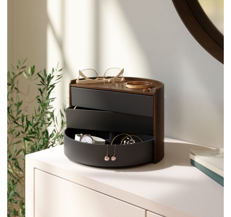 UMBRA pojmenik na biżuterię MOONA czarny  orzech