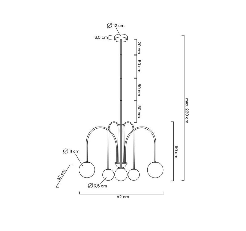 MOOSEE lampa wisząca NERI złota