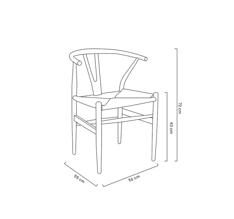 Krzesło WISHBONE czarne - drewno bukowe, czarne włókno