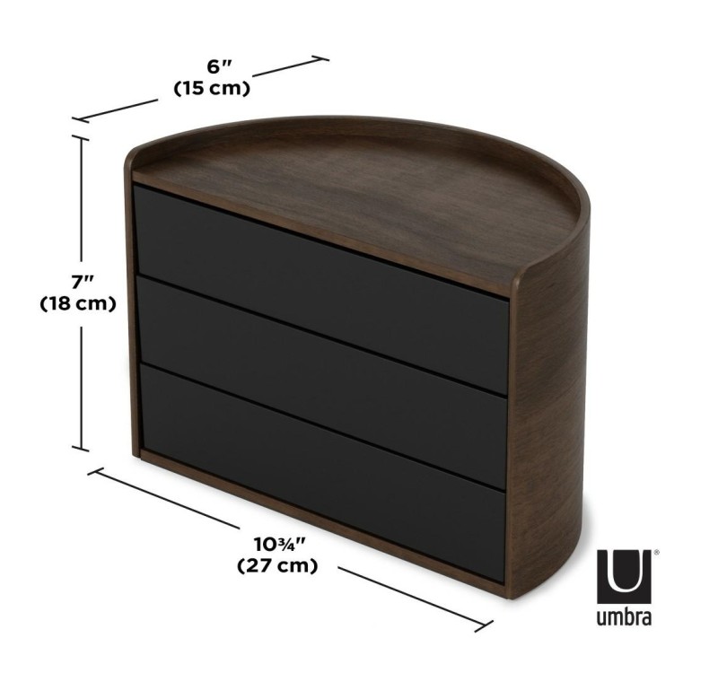 UMBRA pojmenik na biżuterię MOONA czarny  orzech